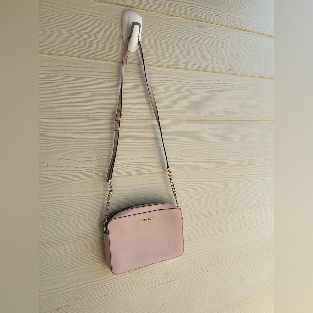 Michael Kors Jet Set East West Saffiano Leather Pink Crossbody - Picture 5 of 10
